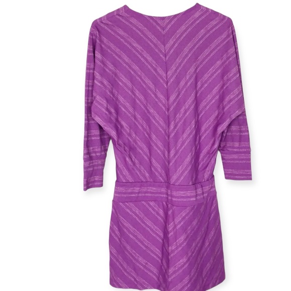 Athleta Chevron Dolman Sleeve Drop Waist Dress,Sparkling purple SIZE XXS - Picture 4 of 4
